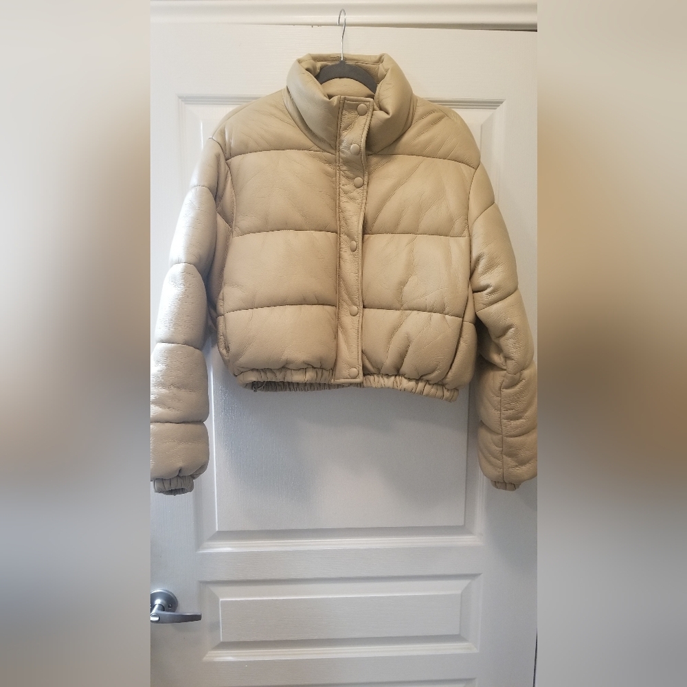 Zara Cropped Faux Leather Jacket sz M "AS IS MARKDOWN"